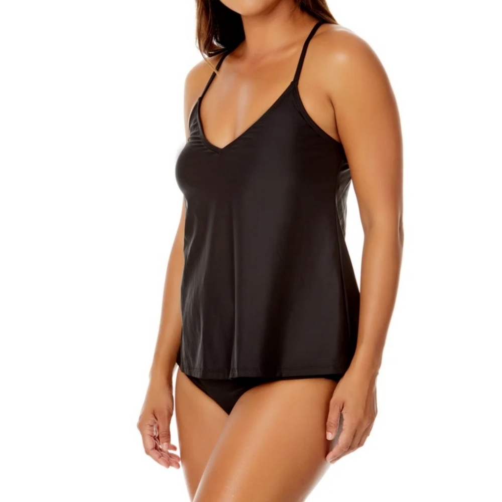 Anne Cole Easy Triangle Tankini Top Women's Swimwear Top Size XXL Black NWT